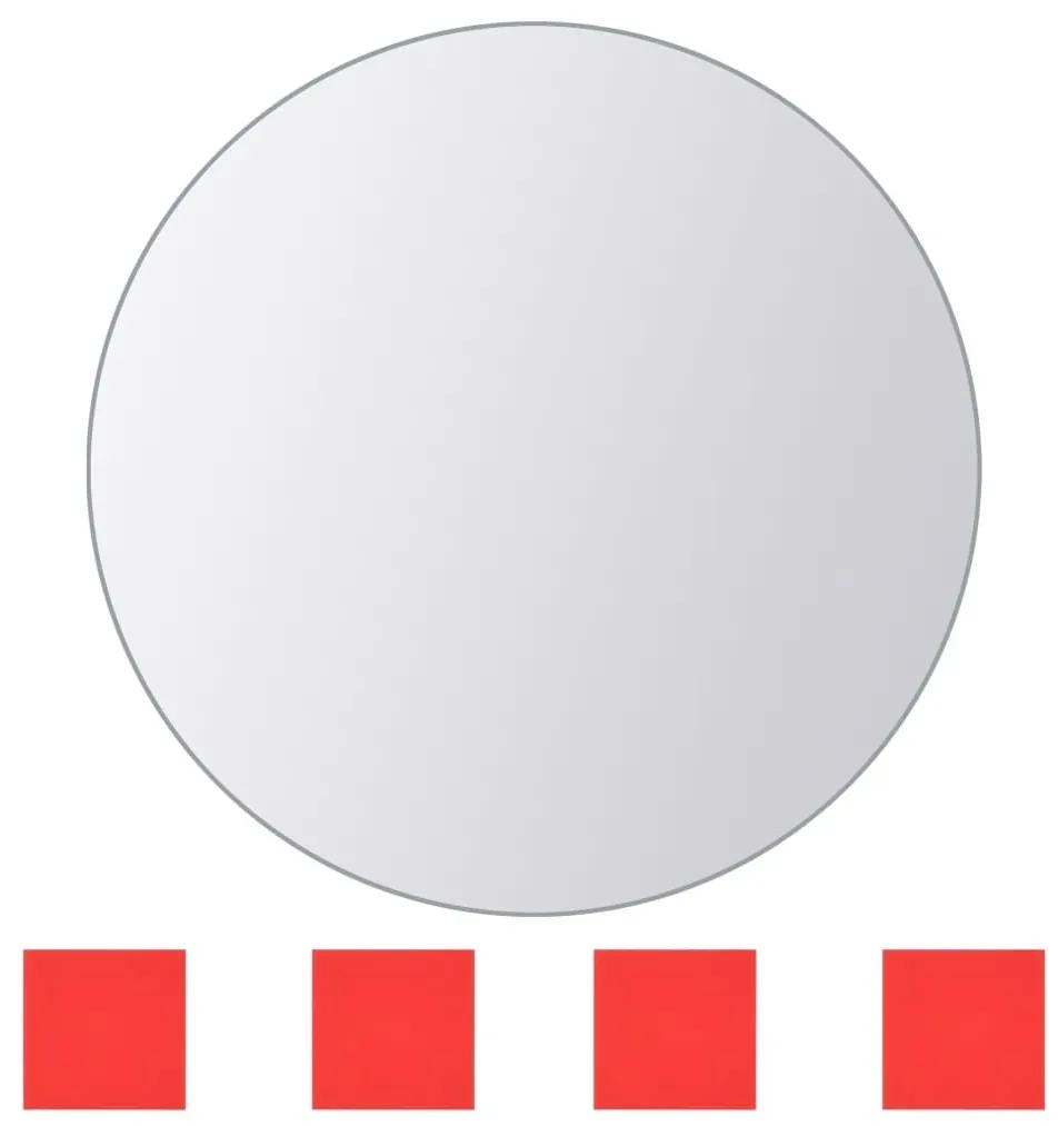 Πλακάκια Καθρέφτη Στρογγυλά 8 τεμ. από Γυαλί - Ασήμι