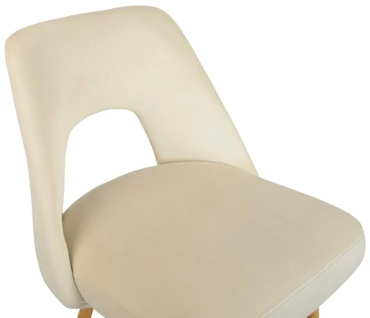 Σκαμπό μπαρ Murde μπεζ βελούδο ύφασμα και μεταλλικά πόδια σε φυσικό 47x52x96εκ. 2αδα 47x52x96 εκ.