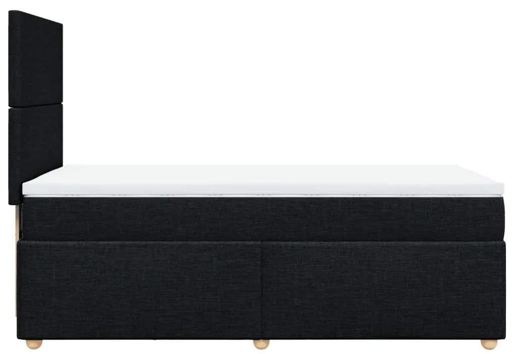 vidaXL Κρεβάτι Boxspring με Στρώμα Μαύρο 80 x 200 εκ. Υφασμάτινο