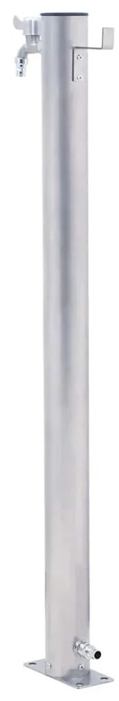 vidaXL Βρύση Δαπέδου Κήπου Στρογγυλή 100 εκ. από Ανοξείδωτο Ατσάλι