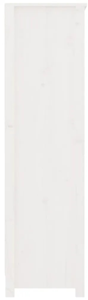 vidaXL Βιβλιοθήκη Λευκή 80x35x126 εκ. από Μασίφ Ξύλο Πεύκου