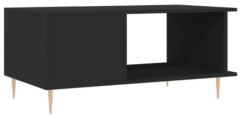 Τραπεζάκι Σαλονιού Μαύρο 90x50x40 εκ. Επεξεργασμένο Ξύλο - Μαύρο