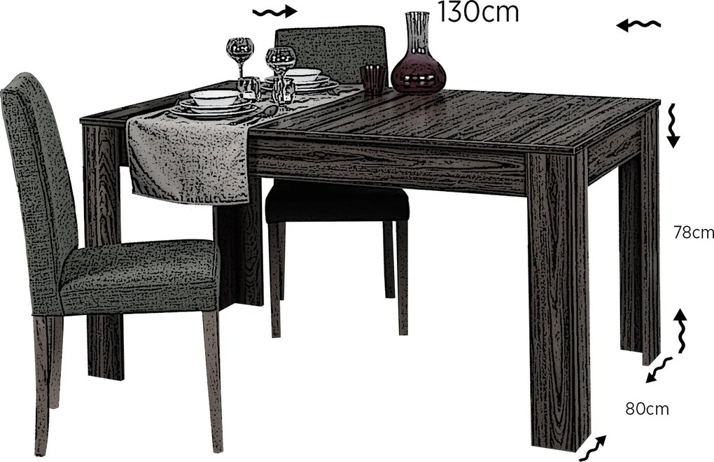 Extendable Dining Table Oblo - Walnut Walnut