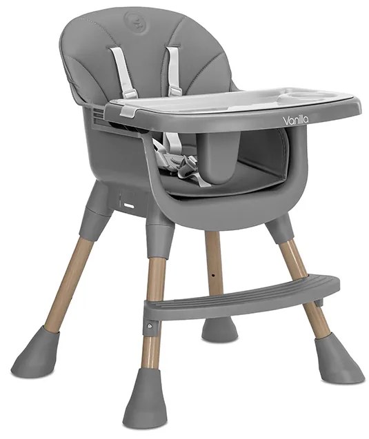 Καρεκλάκι φαγητού Vanilla 3in1 Grey Leather 10100572506 Lorelli