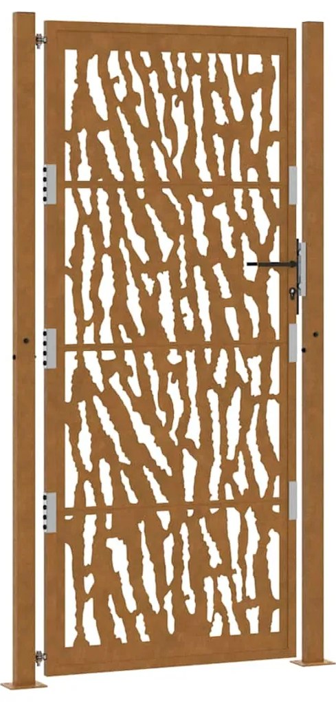 Πύλη κήπου 105x205 cm Weathering Steel Trace Design - Καφέ