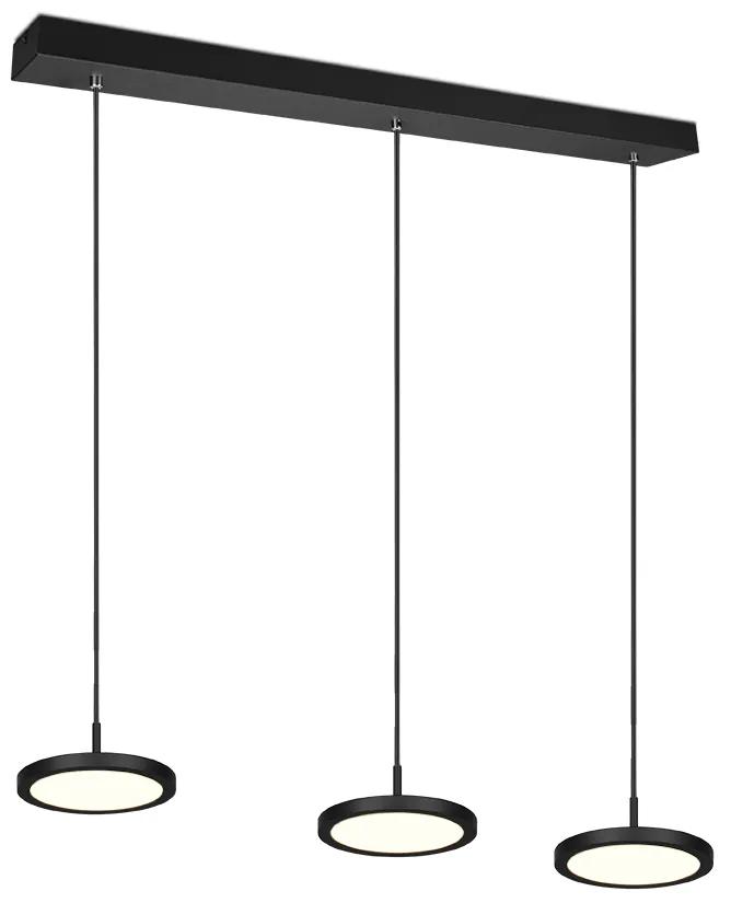 Tray Μοντέρνο Κρεμαστό Φωτιστικό Ράγα με Ενσωματωμένο LED σε Μαύρο Χρώμα Trio Lighting 340910332