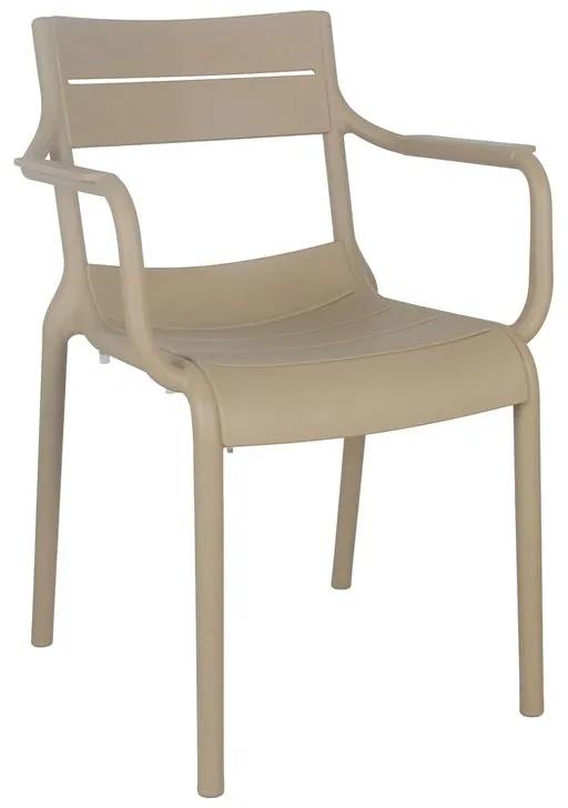 SERENA Πολυθρόνα, Στοιβαζόμενη PP - UV Cappuccino -  59x55x81cm