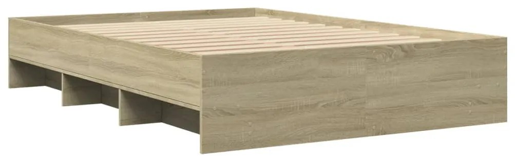 vidaXL Πλαίσιο Κρεβατιού Sonoma Δρυς 135x190 εκ. Επεξεργασμένο Ξύλο