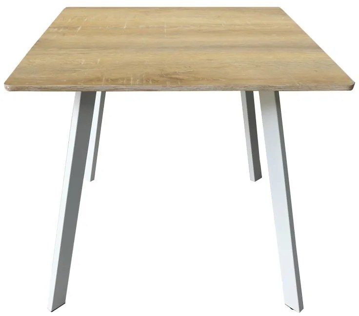 Τραπέζι Squaro sonoma mdf με λευκά μεταλλικά πόδια 80x80x75εκ 80x80x75 εκ.