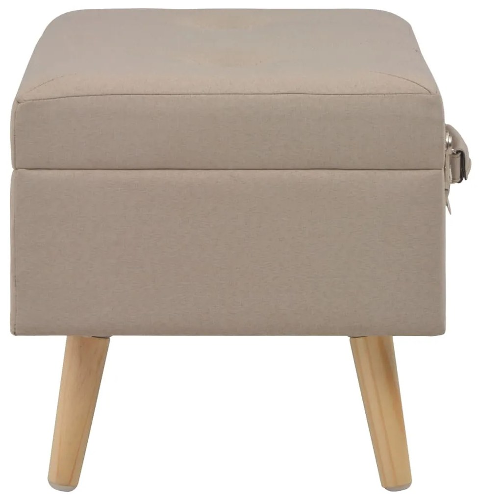 vidaXL Σκαμπό με Αποθηκευτικό Χώρο 3 τεμ. Μπεζ Υφασμάτινα