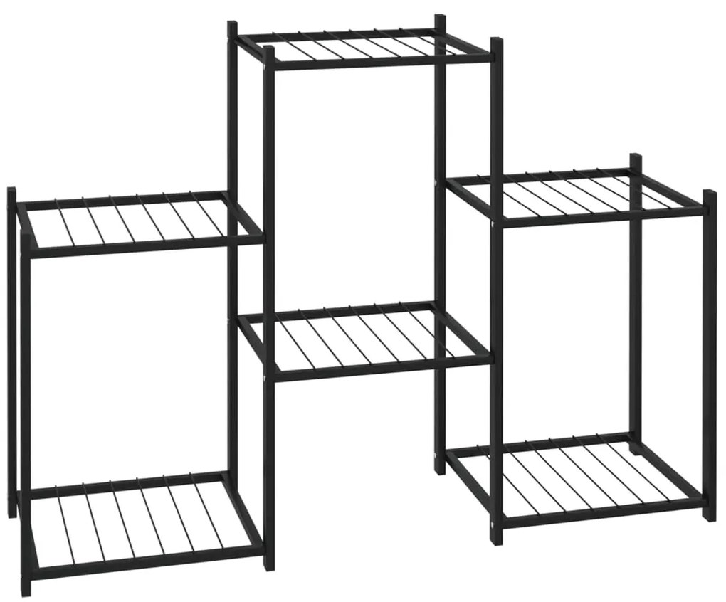 vidaXL Βάση Λουλουδιών Μαύρη 83 x 25 x 60 εκ. Σιδερένια