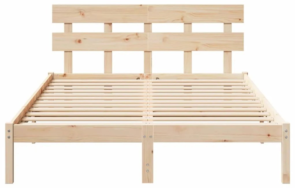 vidaXL Σκελετός Κρεβατιού Καφέ 160 x 200 cm Μασίφ ξύλο πεύκου