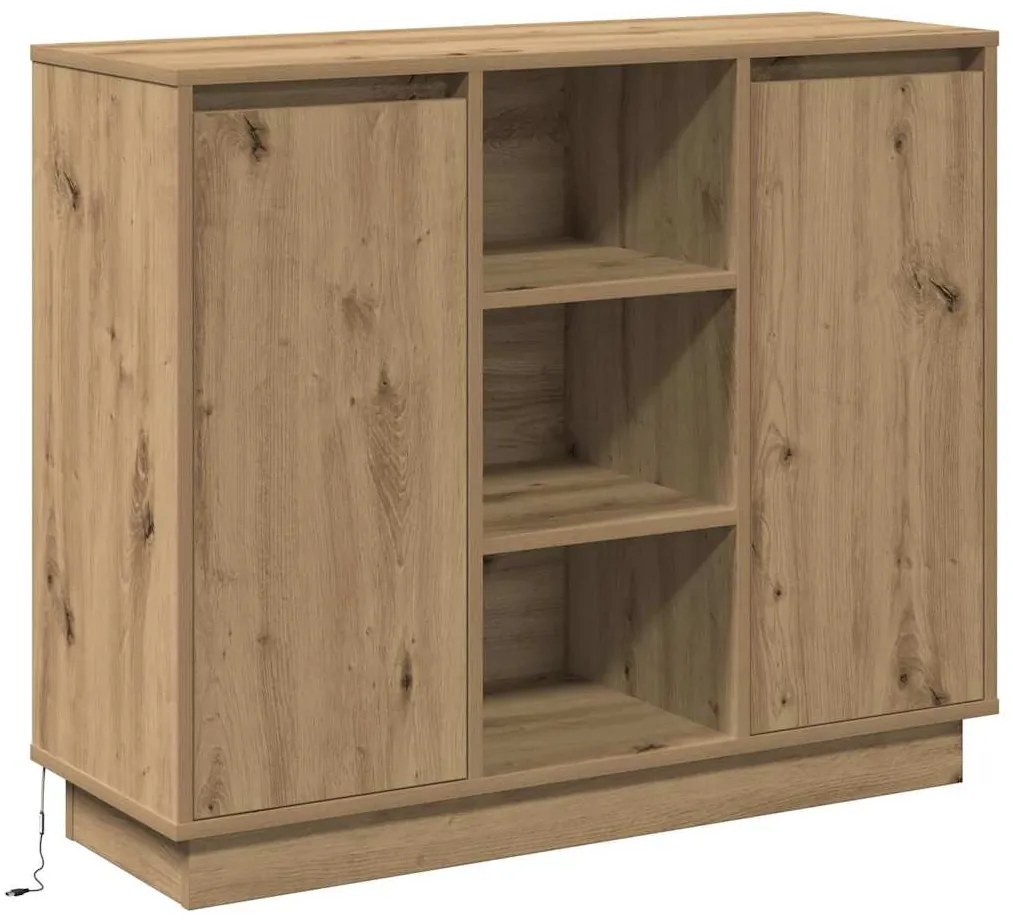 vidaXL Κομοδίνο με ράφι Artisan Oak 90 x 32 x 75 εκ Επεξεργασμένο ξύλο