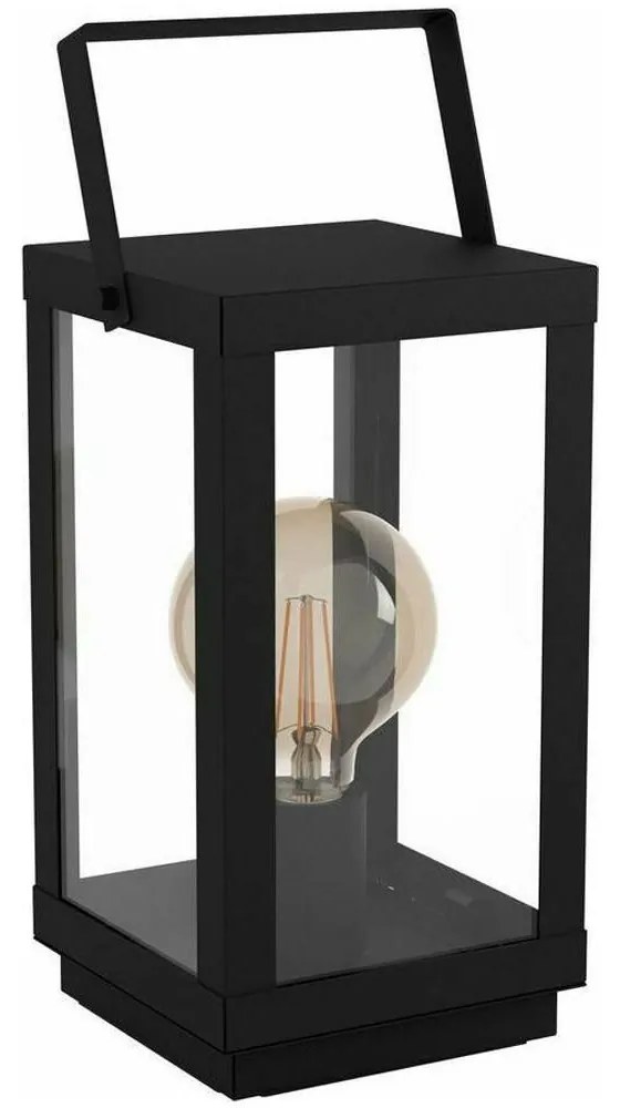 Φωτιστικό Επιτραπέζιο 43623 Bradford 1/E27 Black-Clear Eglo Metal, Glass
