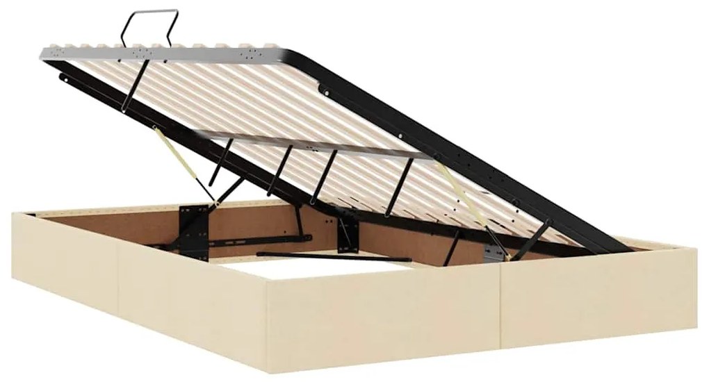 vidaXL Κρεβάτι Αποθήκης με στρώμα Κρέμ 140 x 200 cm Τεχνητό Δέρμα