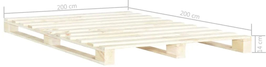 vidaXL Πλαίσιο Κρεβατιού 200 x 200 εκ. Παλέτες από Μασίφ Ξύλο Πεύκου