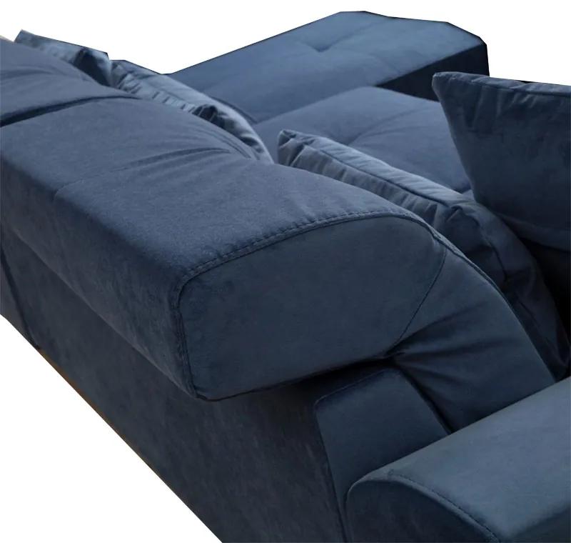 Γωνιακός καναπές PWF-0575 pakoworld αριστερή γωνία ύφασμα μπλε 308/190x92εκ - Ύφασμα - 071-001415