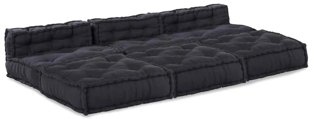 vidaXL Modular Pouffes 4 τεμάχια Ανθρακί Ύφασμα