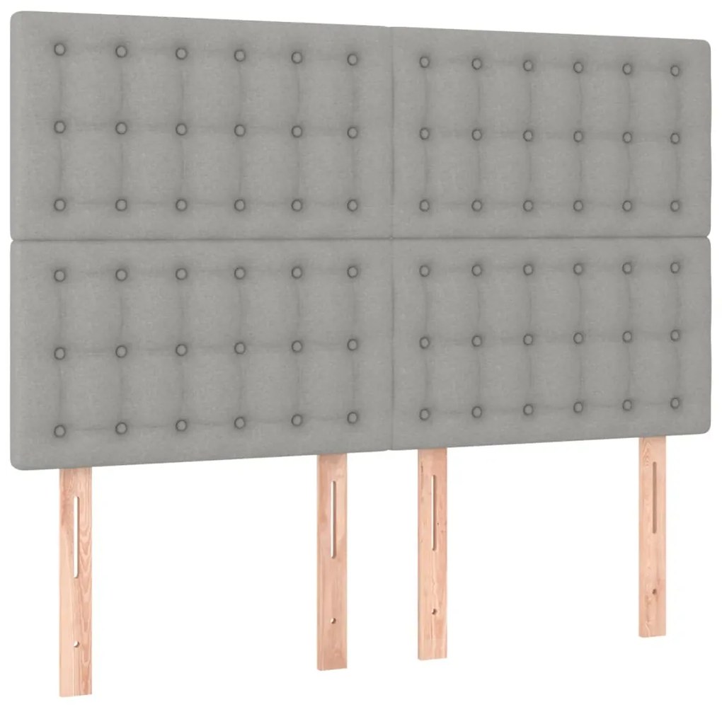 vidaXL Κεφαλάρια Κρεβατιού 4 τεμ. Αν. Γκρι 72x5x78/88 εκ. Υφασμάτινα