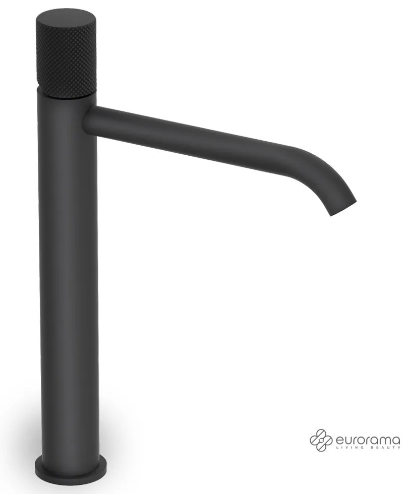 Μπαταρία Νιπτήρα Υψηλή με Βαλβίδα Clic-Clac Eletta Tecno Eurorama Black Matt 167309P-400