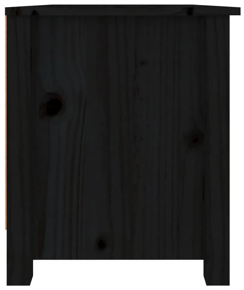 Παπουτσοθήκη Μαύρη 70x38x45,5 εκ. από Μασίφ Ξύλο Πεύκου - Μαύρο