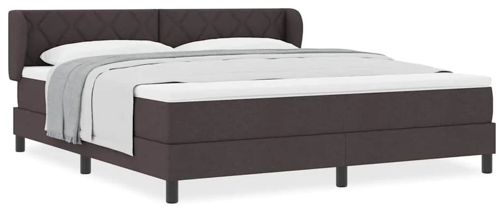 vidaXL Κρεβάτι box spring με στρώμα με στρώμα Σκούρο καφέ Σκούρο καφέ