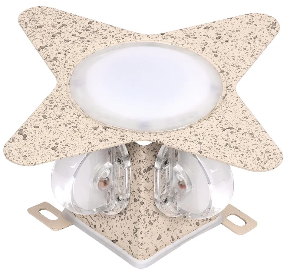 GloboStar WALLLIGHT-CINA 90658 Φωτιστικό Τοίχου - Απλίκα LED 10W 1100lm 10° AC 220-240V Αδιάβροχο IP65 Μ18.5 x Π18.5 x Υ8.5cm Θερμό Λευκό 3000K - Μπεζ της Άμμου - 90658