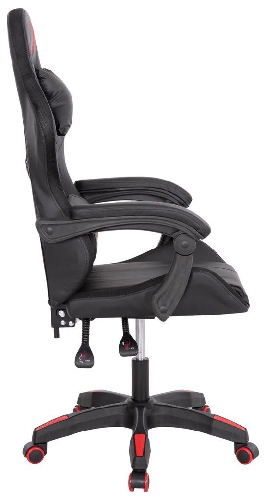 ΠΟΛΥΘΡΟΝΑ GAMING DARREN ΜΑΥΡΟ-ΚΟΚΚΙΝΟ PVC & NYLON 51x49x125Υεκ.