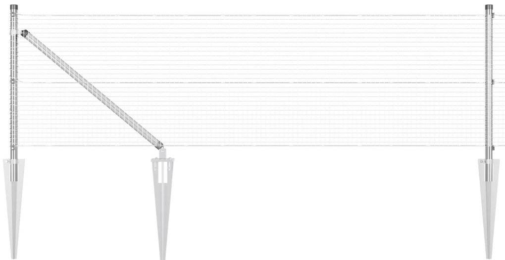 vidaXL Φράχτης  με 13 Στηρίγματα 0.6x100 μ Γαλβανισμένος Χάλυβας