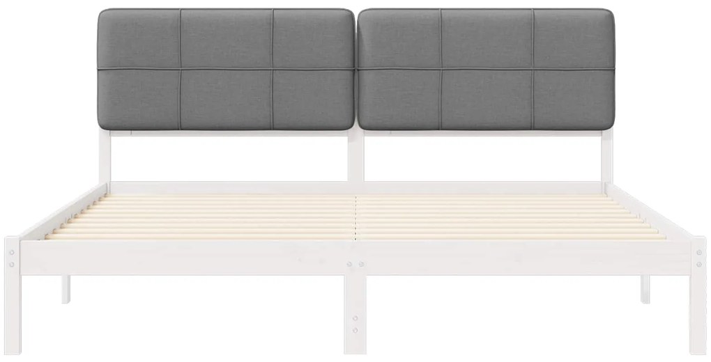 vidaXL Σκελετός Κρεβατιού με Επενδεδυμένο Κεφαλάρι Ανοιχτό γκρι