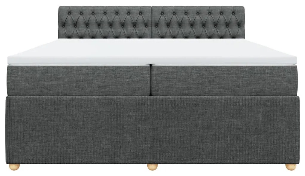 ΚΡΕΒΑΤΙ BOXSPRING ΜΕ ΣΤΡΩΜΑ ΣΚΟΥΡΟ ΓΚΡΙ 200X200 ΕΚ. ΥΦΑΣΜΑΤΙΝΟ 3289871