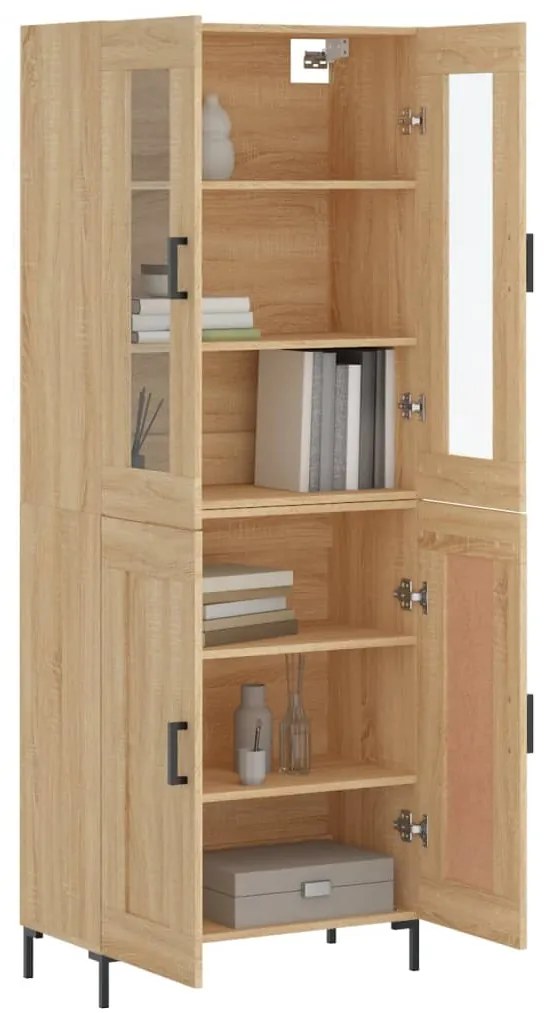 vidaXL Ντουλάπι Sonoma δρυς 69,5 x 34 x 180 εκ. από Επεξεργασμένο Ξύλο