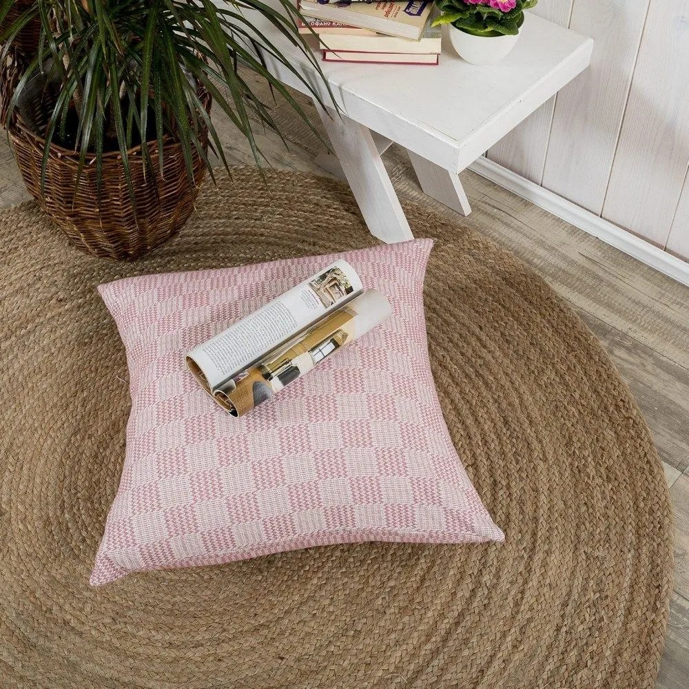 Μαξιλάρι Διακοσμητικό (Με Γέμιση) Teramo 06 Pink Teoran 65Χ65 Cotton-Polyester
