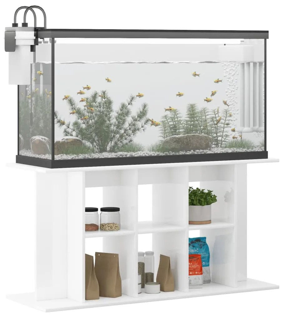 vidaXL Βάση Ενυδρείου Γυαλ. Λευκό 120x40x60 εκ. από Επεξεργασμένο Ξύλο