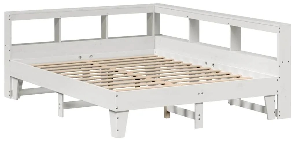 vidaXL Κρεβάτι Βιβλιοθήκη Χωρίς Στρώμα 150x200 εκ Μασίφ Ξύλο Πεύκου