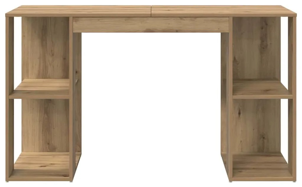vidaXL Γραφείο με Αποθήκευση με ράφι artisan δρυς 130 x 50.5 x 75 εκ.