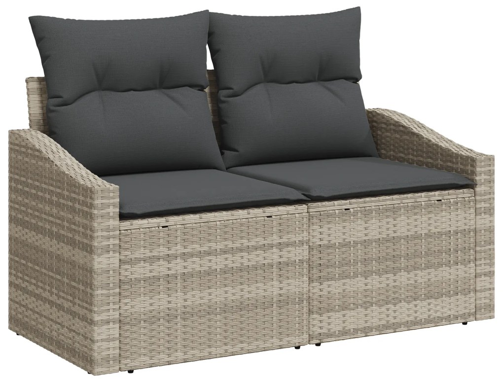 vidaXL Σετ Τραπεζαρίας 5 Τεμαχίων με Μαξιλάρια Light Grey Πολυ Ρατάν