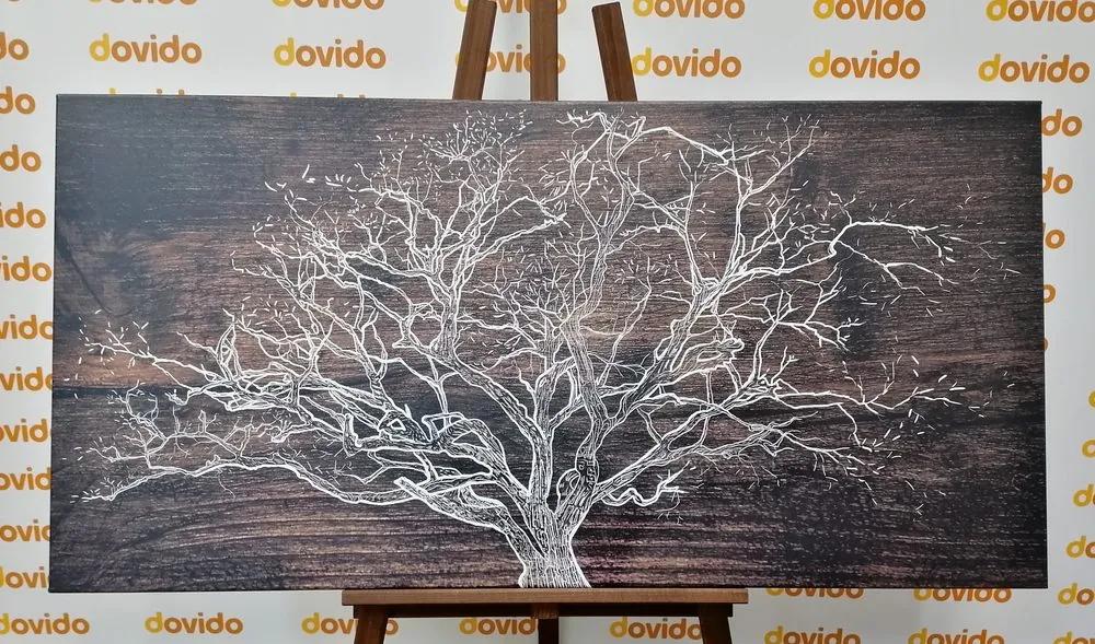 Εικόνα δέντρο σε ξύλινο φοντο - 120x60