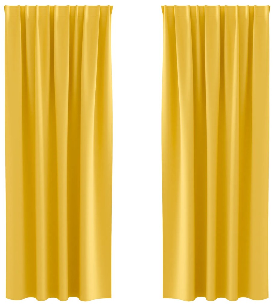 vidaXL Κουρτίνες 2 pcs κίτρινο μουσταρδί 225 x 140 εκ. Πολυεστέρας