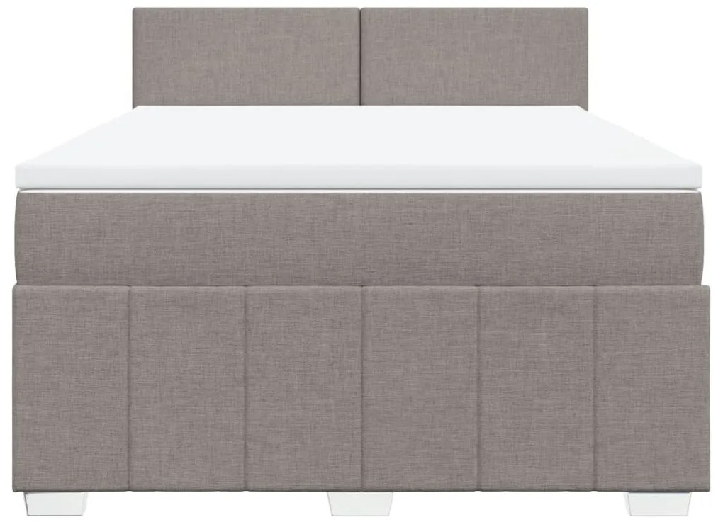 vidaXL Κρεβάτι Boxspring με Στρώμα Taupe 160x200 εκ. Υφασμάτινο