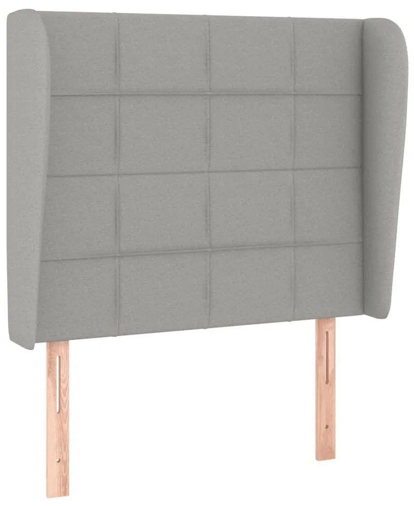 vidaXL Κρεβάτι Boxspring με Στρώμα Ανοιχτό Γκρι 90x200 εκ. Υφασμάτινο