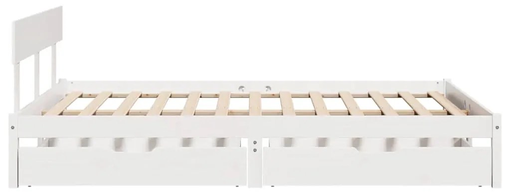 vidaXL Σκελετός Κρεβ. Χωρίς Στρώμα Λευκό 160x200 εκ Μασίφ Πεύκο