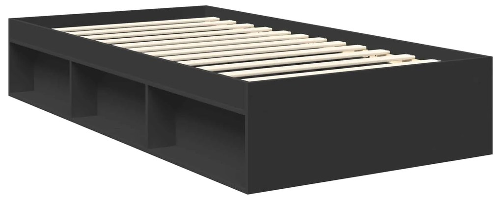 vidaXL Σκελετός Κρεβατιού Μαύρο 100 x 200 cm Στερεά ξυλεία πεύκου