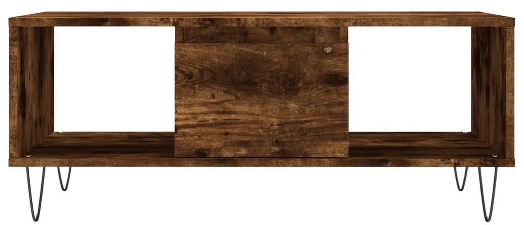 vidaXL Τραπεζάκι Σαλονιού Καπνιστή Δρυς 90x50x36,5 εκ. Επεξεργ. Ξύλο