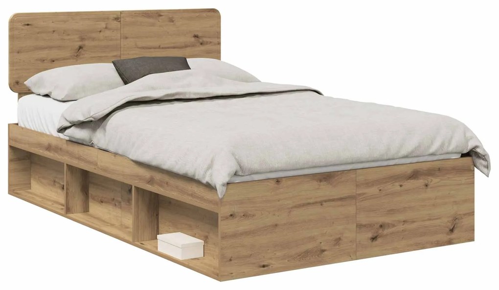 vidaXL Σκελετός Κρεβατιού Καρυδιά Χειροποίητης Εργασίας 120 x 190 cm