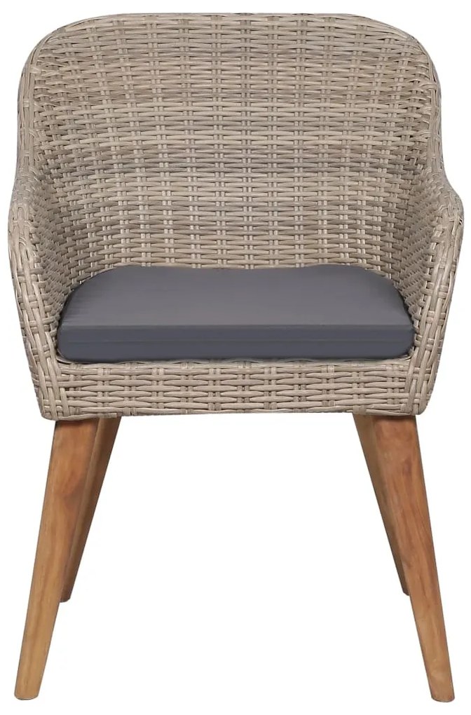 vidaXL Πολυθρόνες Εξωτερικού Χώρου 2 τεμ. Καφέ Συνθ.Ρατάν με Μαξιλάρια