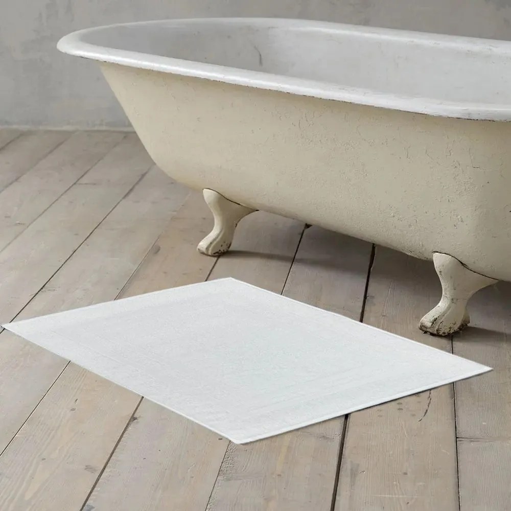 Ταπέτο Μπάνιου Κορνίζα Ker 102-044 White Designdrops 50X70 100% Βαμβάκι