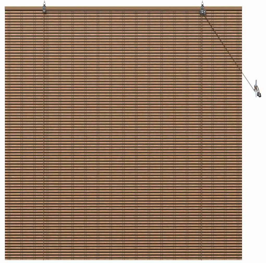 vidaXL Ρολό Παραθύρου με κουρτίνες Καφέ 140 x 160 cm Μπαμπού