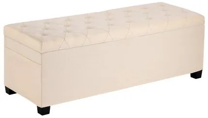 VEVOR Storage Ottoman Bench, Button-Tufted End of Bed Bench with Side Bags, Flip-up Upholstered Storage Chest with Metal Frame, Linen Bed Ottoman for Living Room, Bedroom, Entryway, Office, Beige