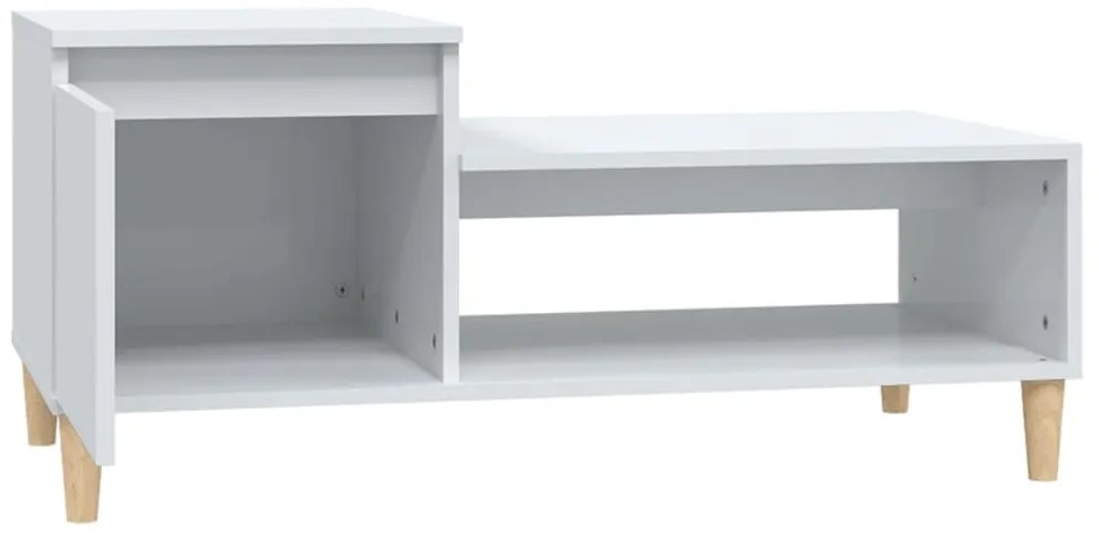 vidaXL Τραπεζάκι Σαλονιού Γυαλ. Λευκό 100x50x45 εκ. Επεξεργ. Ξύλο
